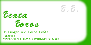 beata boros business card